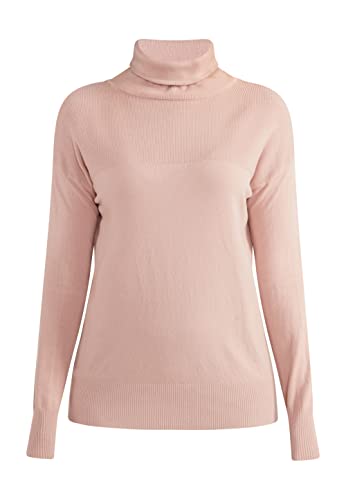 LEOMIA Damski sweter z golfem z dzianiny 15624940-LE02, brudny róż, XL/XXL, brudny róż, XL-XXL