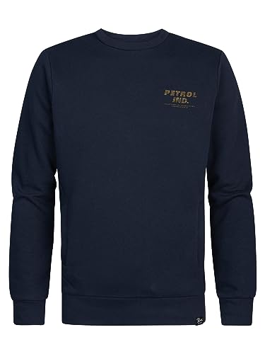 Petrol Industries Sweter męski, okrągły kołnierz, niebieski (Midnight Navy), S, niebieski (Midnight Navy), S