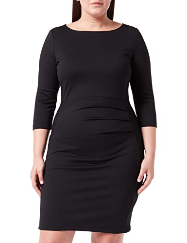 KAFFE Damska długość Koktajla Sukienka 3/4 Rękawy Tight Fitting Cocktail, Black Deep, XS