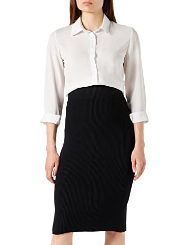 Vila Damska spódnica Viril Pencil Hw Knit Spódnica, czarny, XS