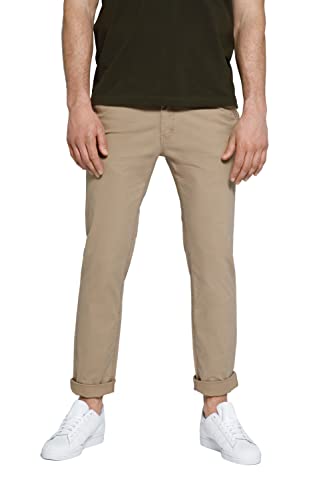 STHUGE Chinosy męskie w dużych rozmiarach, nowoczesne dopasowanie, Dry Sand, 36