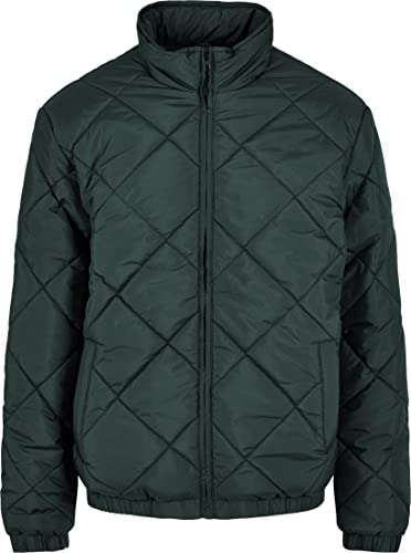 Urban Classics Męska kurtka Diamond Quilted Short Jacket, zielony, S