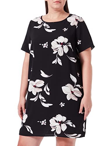 ONLY CARMAKOMA Women's CARLUX SS Tunic Dress WVN NOOS sukienka bluzkowa, czarna/AOP: Florence Flower, 46