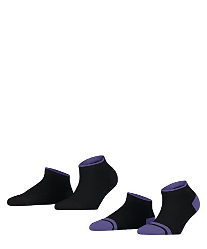 ESPRIT Kobiety Skarpety do trampek Mesh Stripe 2-Pack W SN Trwała Organiczna Bawełna krótkie jednokolorowe 2 Pak, Czarny (Black 3000), 35-38
