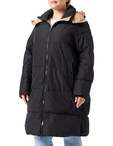 VERO MODA CURVE Damski płaszcz pikowany VMCDIANE Coat CUR, czarny/szczegóły: Tigers Eye, 44, Czarny/szczegóły: tygrysie oko, 44