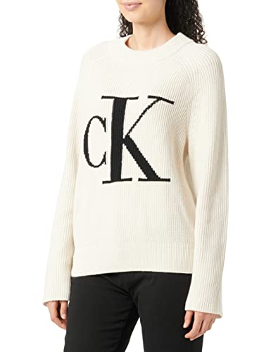 Calvin Klein Damski sweter z wysokim dekoltem dmuchany, skorupa jajka, XS, Skorupa jajka, XS