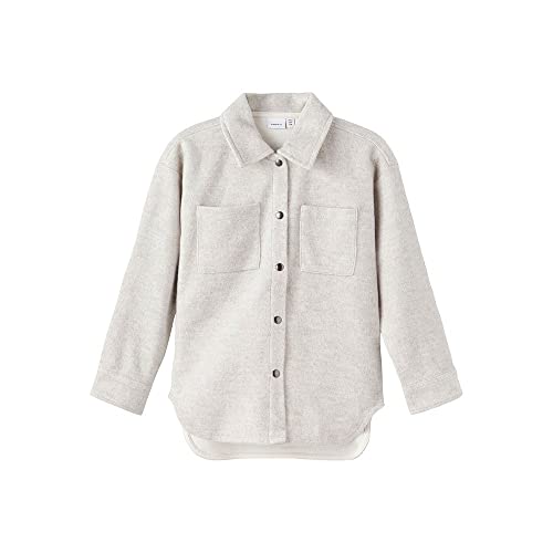 NAME IT Unisex NKNNELOA LS Overshirt NOOS kurtka, szary melanż, 122/128