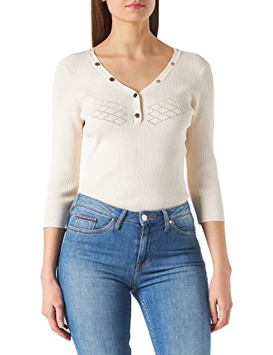 Morgan Damski sweter z rękawami ¾ FINE Gauge, Ivoire, L