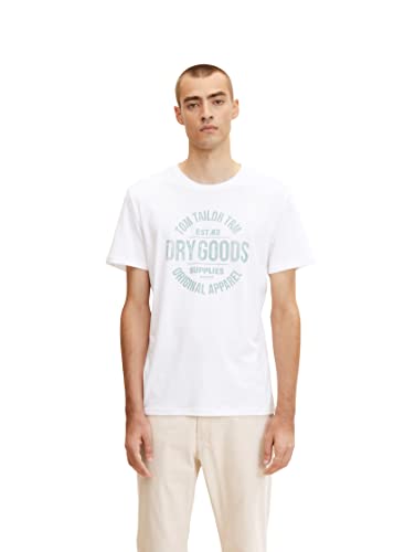 T-shirt męski TOM TAILOR z nadrukiem, 20000-Biały, L