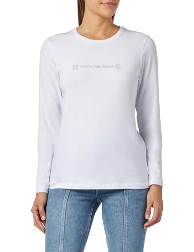Emporio Armani Damski t-shirt damski Tartan Christmas Cotton, biały, S