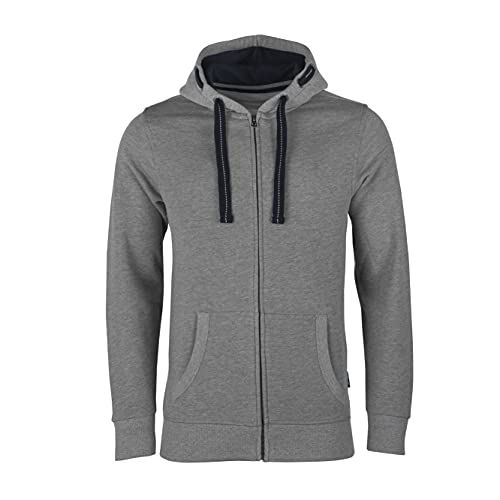 HRM Męska kurtka z kapturem, rozm. I Premium kurtka z kapturem męska z kontrastową podszewką I Basic Hoodie z zamkiem błyskawicznym I Wysokiej jakości i trwała odzież męska, szary-melanż, 6XL