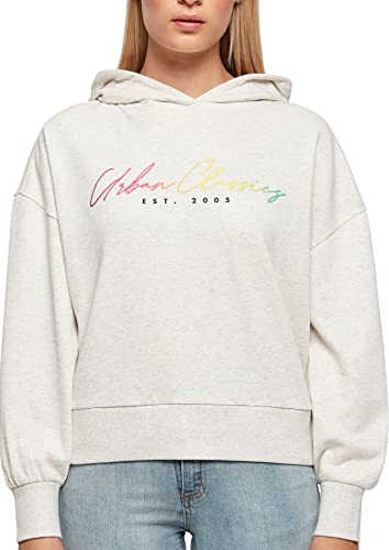 Urban Classics Damska bluza z kapturem oversized Rainbow Hoody, jasnoszara, XXL