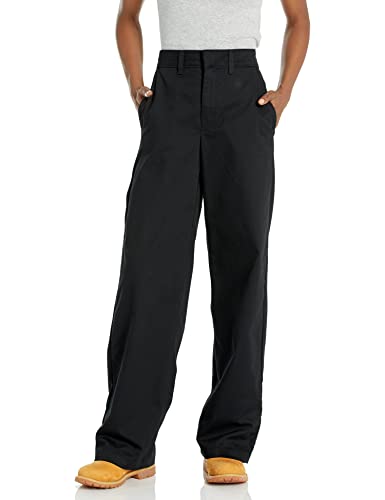 Dickies Damskie spodnie z wysokim stanem, szerokie nogawki, czarne, 36, Spłukany czarny, 62