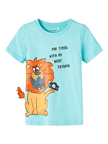 Bestseller A/S Chłopcy NMMHUSOM SS Top Box T-Shirt, Tybetański Stone, 92, tybetański kamień, 92
