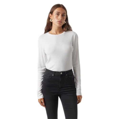 VERO MODA Vmroma Ls Slim Top JRS Noos damska koszulka z długim rękawem, Bright White, XXL
