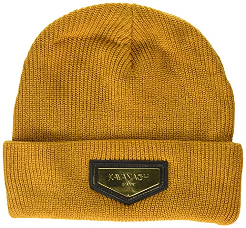 Gianni Kavanagh Męska beanie ze złotym GK Plaque czapka zimowa rozmiar uniwersalny