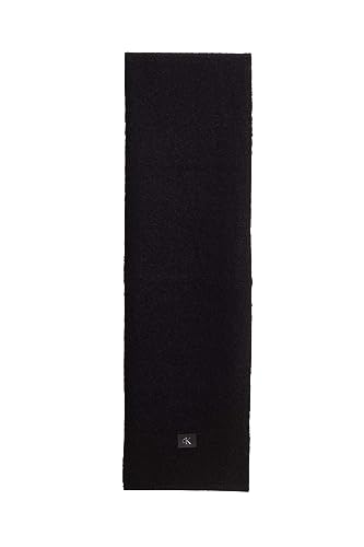Calvin Klein Damski, minimalistyczny monogram teksturowany szalik, czarny, jeden rozmiar, Czarny, Rozmiar uniwersalny