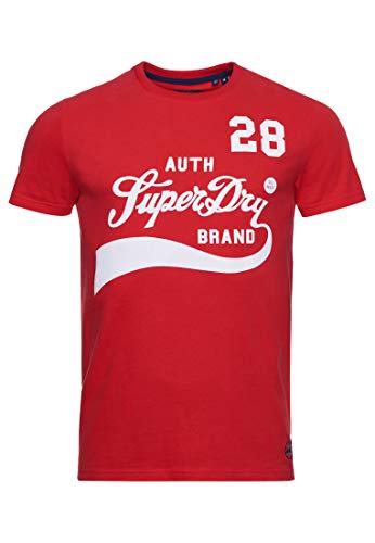 Superdry Koszulka męska z nadrukiem, Drop Kick Red, XS