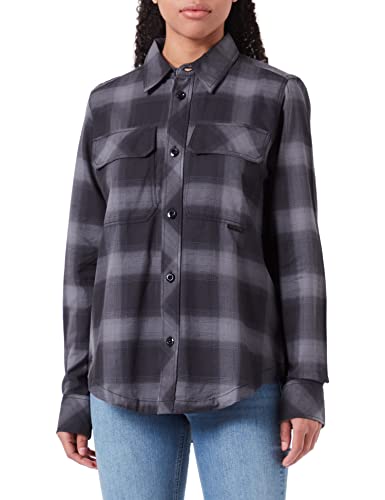 G-STAR RAW Damska koszulka z długim rękawem Regular Flap Pocket Long Sleeve Shirt, wielokolorowa (dk Black Ryan Check D335-C979), XL, Wielokolorowy (Dk Black Ryan Check D335-c979), XL
