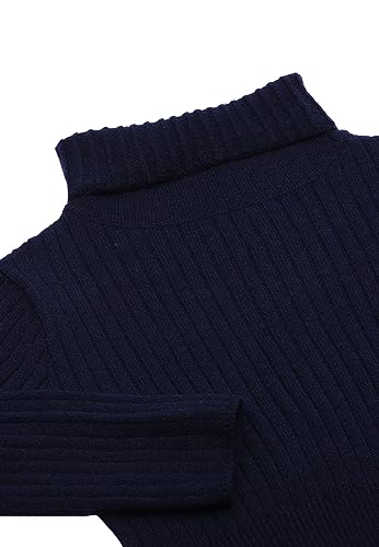 Blonda Damski sweter z golfem z długimi rękawami, akryl, granatowy, rozmiar XS/S, morski, XS