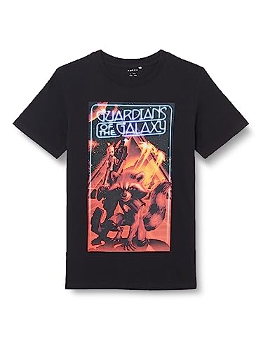 NAME IT Chłopcy NKMMOSHE GOTG SS TOP MAR t-shirt, czarny, 116, czarny, 116