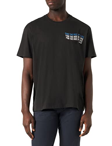 Wrangler Koszulka męska z sloganem, czarna (sprana czerń), rozmiar S, Washed Black, S