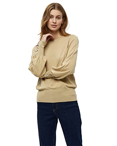 Peppercorn Damski sweter Tana z okrągłym dekoltem, ciepły piaskowy melanż, L