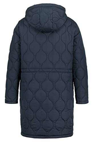 Ulla Popken Damska kurtka funkcyjna, pikowana parka, kurtka wodoodporna, czarny, 46-48 duże rozmiary