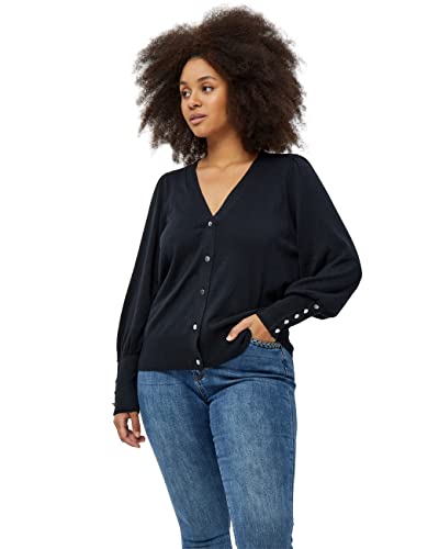 Peppercorn Damski kardigan z dekoltem w serek 5 Curve, czarny, 18