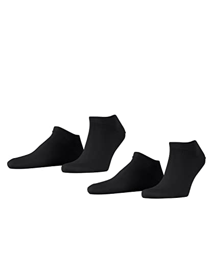 ESPRIT Mężczyźni Skarpety do trampek Basic Uni 2-Pack M SN Bawełna krótkie jednokolorowe 2 Pak, Czarny (Black 3000), 43-46