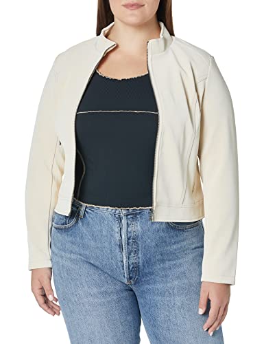 Desigual Damski płaszcz PU, biały, S