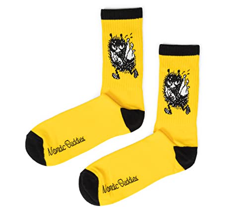 Stinky Pranking Retro męskie skarpety Moomin Socks skarpety męskie, Żółty, czarny, 40-45 EU
