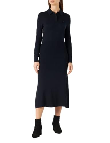 Tommy Hilfiger Damska sukienka polo SWTR LS Fit & Flare, Desert Sky, XS