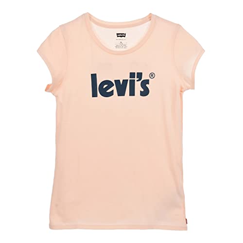 Levi's Kids Koszulka dziewczęca Lvg Basic z plakatem, Pale Brzoskwinia, 12 Lata
