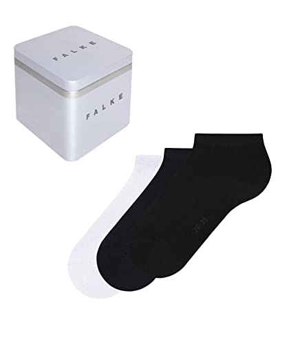 FALKE Kobiety Skarpety do trampek Happy Box Uni 3-Pack W SN Bawełna krótkie jednokolorowe 3 Pak, Wielokolorowy (Sortiment 0010), 39-42