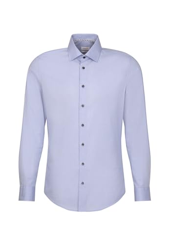 Seidensticker Męska koszula biznesowa – slim fit – łatwa do prasowania – kołnierz Kent – długi rękaw – 100% bawełna, jasnoniebieski, 42