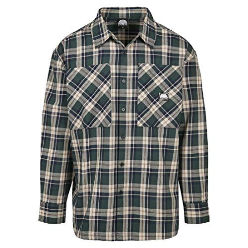 Southpole Męska koszula Check flanelowa w kratkę dla mężczyzn dostępna w 2 kolorach, rozmiary S - XXL, zielony, XXL