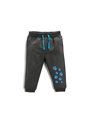 Koton Baby Boy Printed Jogger Sweatpants Drawstring, Anthracite (045), 12-18 miesi?cy