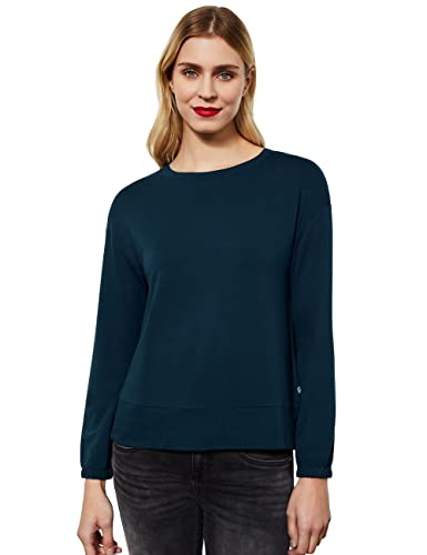 Street One Damska koszulka oversize z długim rękawem, niebieski (Deep Teal Blue), 44