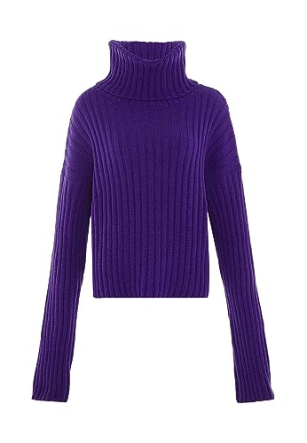 Libbi Blonda damski sweter z golfem z modnym stanem i długimi rękawami, akryl, fioletowy, rozmiar XL/XXL, liliowy, XL