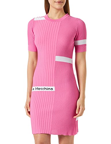 Love Moschino Damska sukienka o dopasowanym kroju, z krótkim rękawem, fuksja, rozmiar 40, Fuchsia, 40