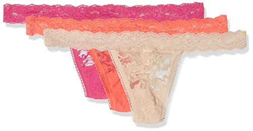 Sylvie Flirty Lingerie Damskie stringi Abby (3 sztuki), Flamingo, różowy/owoc smoka, kolor skóry, rozmiar uniwersalny duże rozmiary