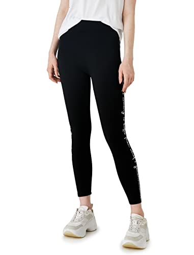 Koton Damskie legginsy z nadrukiem slogan, czarny (999), XS