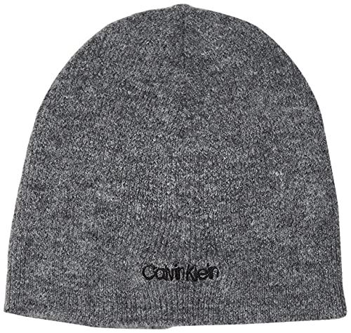 Calvin Klein Męska czapka typu beanie z wełny, bez składania, Grafitowy, Rozmiar uniwersalny