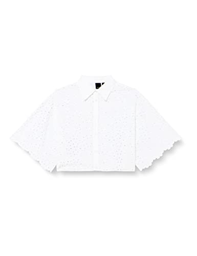 Pinko Damska bluzka CREATIVO Camicia Cotone Ricamo, Z04_Bianco Brill, 46, Z04_bianco Brill, 72