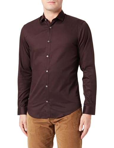 Bestseller A/S Męska koszula Jprblacardiff L/S Noos koszula rekreacyjna, Czekoladowy tort/Fit: slim fit, M