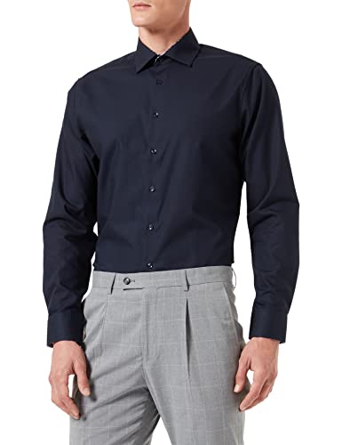 Seidensticker Męska koszula biznesowa, granatowy, 43