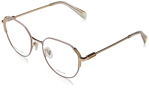 Police VPLF26 okulary, Shiny Copper Gold z okrągłymi częściami, 51 dla kobiet, Shiny Copper Gold With Coloured Parts, 51