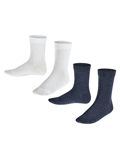 FALKE Uniseks - dzieci Skarpety Happy 2-Pack K SO Bawełna jednokolorowe 2 Pak, Wielokolorowy (Sortiment 0040), 31-34 (7-9 lata)