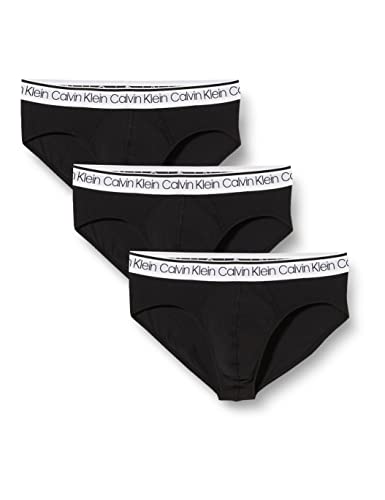 Calvin Klein Męskie majtki surfingowe 3 szt. figi biodrowe Surge, Czarny W/Biały Wb, L